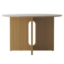 MENU Androgyne Dining Table 120 Cm, Oak - Kunis Breccia Stone