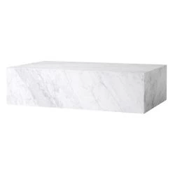 MENU Plinth Table, Low, White Carrara Marble