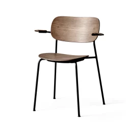 Co Chair, Un-Upholstered With Armrests By Norm Architects & Els Van Hoorebeeck For Menu -Furniture Deals Store 1165849 Co Dining Chair with Armrest Black Base Dark stained oak angle
