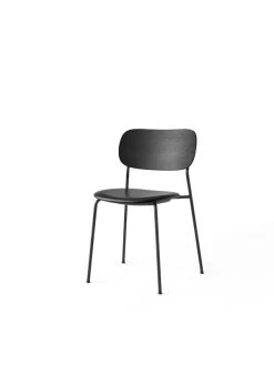 MENU Co Chair, Black Oak - Black Leather -Furniture Deals Store 1167539 Co Dining Chair DakarBlack0842 BlackOak Black Angle