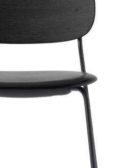MENU Co Chair, Black Oak - Black Leather -Furniture Deals Store 1167539 Co Dining Chair DakarBlack0842 BlackOak Black CloseUp