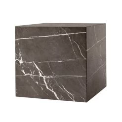 MENU Plinth Table, Cube, Brown Kendzo Marble