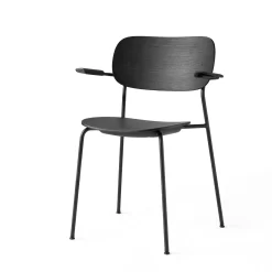 Co Chair, Un-Upholstered With Armrests By Norm Architects & Els Van Hoorebeeck For Menu -Furniture Deals Store 1171539 Co Dining Chair Armrest BlackOak Black Angle