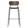 MENU Co Bar Chair 75,5 Cm, Black Steel - Dark Stained Oak