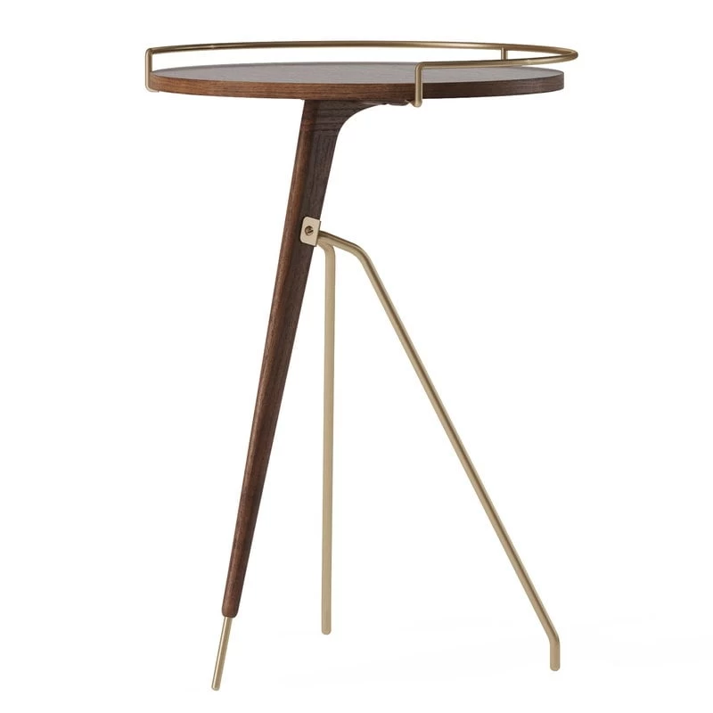 MENU Umanoff Side Table, 60 Cm, Walnut - Brushed Brass 1 MENU Umanoff Side Table, 60 Cm, Walnut - Brushed Brass