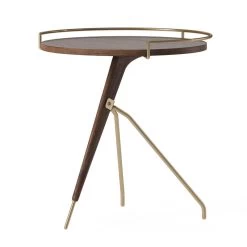 MENU Umanoff Side Table, 45 Cm, Walnut - Brushed Brass
