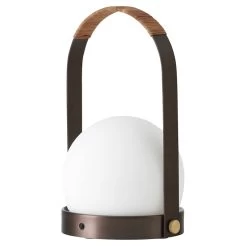 MENU Carrie Portable Table Lamp, Bronzed Brass - Leather -Furniture Deals Store 461Menu AK