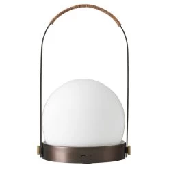 MENU Carrie Portable Table Lamp, Bronzed Brass - Leather -Furniture Deals Store 462Menu AK