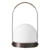 MENU Carrie Portable Table Lamp, Bronzed Brass - Leather