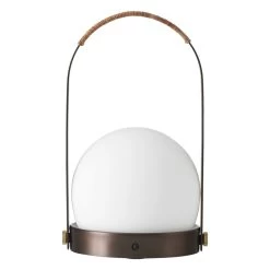 MENU Carrie Portable Table Lamp, Bronzed Brass - Leather