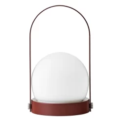 MENU Carrie Portable Table Lamp, Outdoor, Burned Red -Furniture Deals Store 4864349 Carrie Table Lamp Portable Rurned Red Back