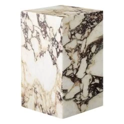 MENU Plinth Table, High, Calacatta Viola Marble