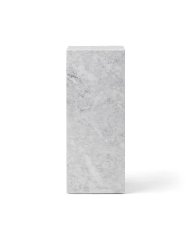 MENU Plinth Pedestal Stand, White Carrara Marble 2 MENU Plinth Pedestal Stand, White Carrara Marble - Image 2