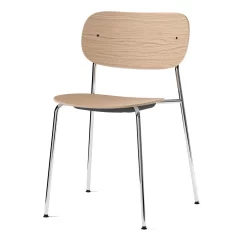 Co Chair, Un-Upholstered By Norm Architects & Els Van Hoorebeeck For Menu -Furniture Deals Store Co Chair Natural Oak Chrome Angle
