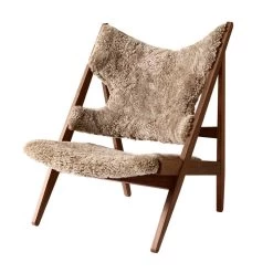 MENU Knitting Chair, Walnut - Sahara Sheepskin