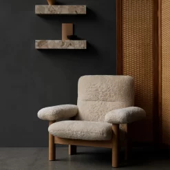 Brasilia Lounge Chair By Menu -Furniture Deals Store MENU Brasilia Lounge Chair Sheepskin Plinth Shelf