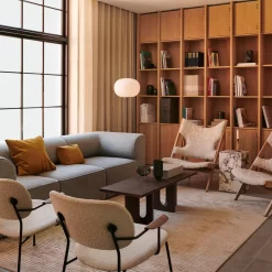 Androgyne Lounge Table (Wood) By Menu -Furniture Deals Store MENU Eave Co Lounge Fully Uph Knitting Chair Houkime Rug Androgyne Lounge Table TR Floor Lamp