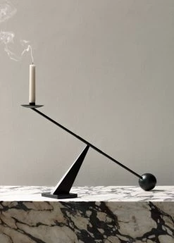 MENU Interconnect Candle Holder, Black Steel -Furniture Deals Store MENU Interconnect Candleholder Plinth Low 3