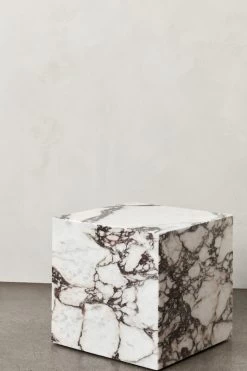 MENU Plinth Table, Cube, Calacatta Viola Marble -Furniture Deals Store MENU Plinth Rose 4