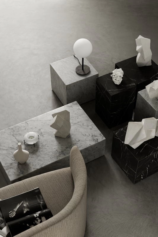 MENU TR Bulb Table Lamp, Grey Marble - Matte Opal 2 MENU TR Bulb Table Lamp, Grey Marble - Matte Opal - Image 2