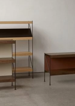 MENU Zet Storage System, H70, Black Steel - Dark Stained Oak -Furniture Deals Store Zet storage lehtihylly musta 4 VS