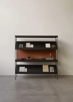 MENU Zet Storage System, H158, Black Steel - Black Oak -Furniture Deals Store Zet storage lehtihylly musta VS
